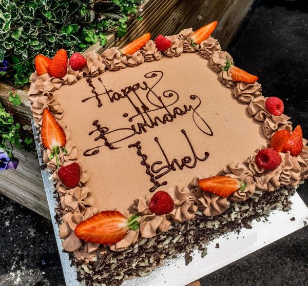 12" Square Double Chocolate Cream & Choc Sponge