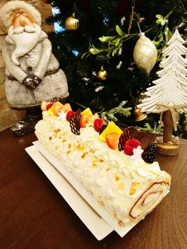 White Chocolate & Raspberry Roulade