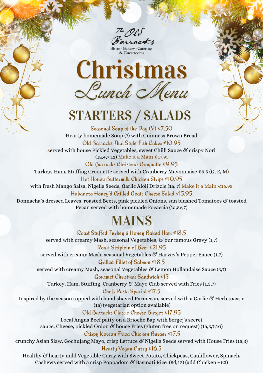 OB Christmas Evening Menu 2025